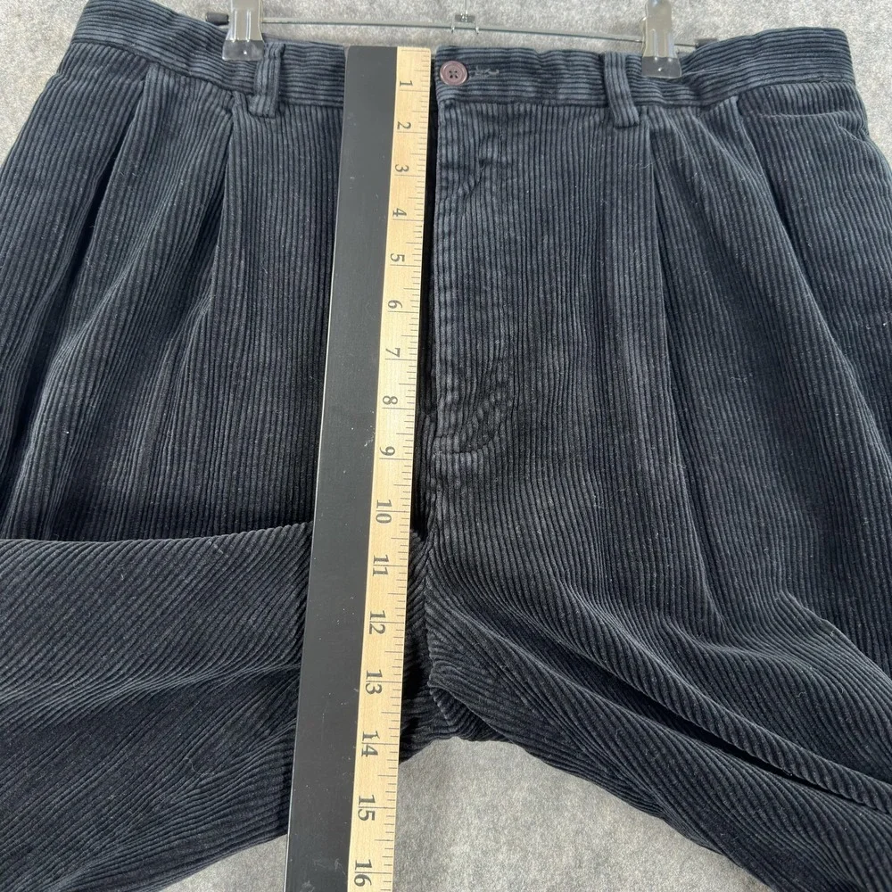 Polo Ralph Lauren Pleated Corduroy Pants Mens 34x30 (Tag 36x30) Black